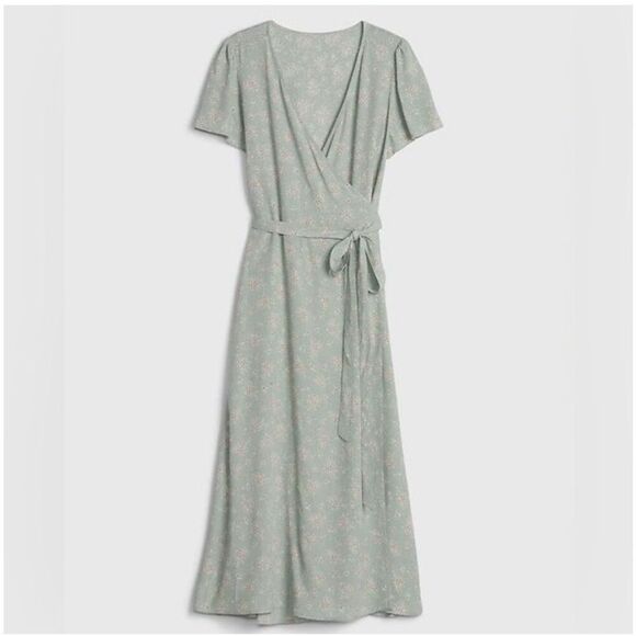 GAP midi floral wrap dress - Picture 1 of 8